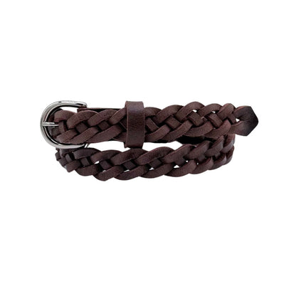 The Braided Dress Belt - English Brown