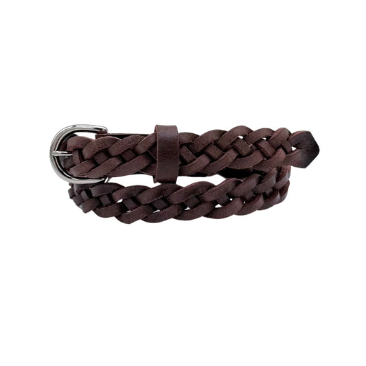 The Braided Dress Belt - English Brown