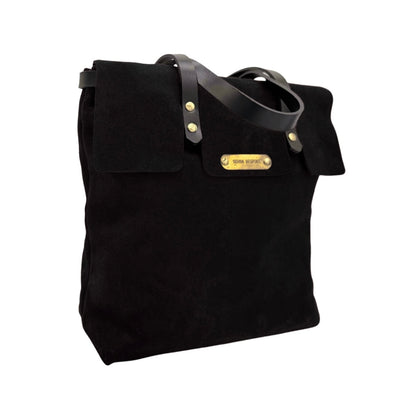 The Charleston Tote - Black Suede