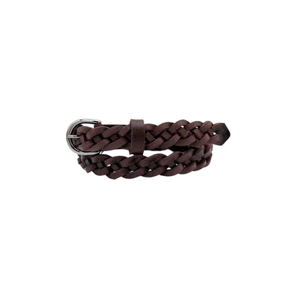 The Braided Dress Belt - English Brown