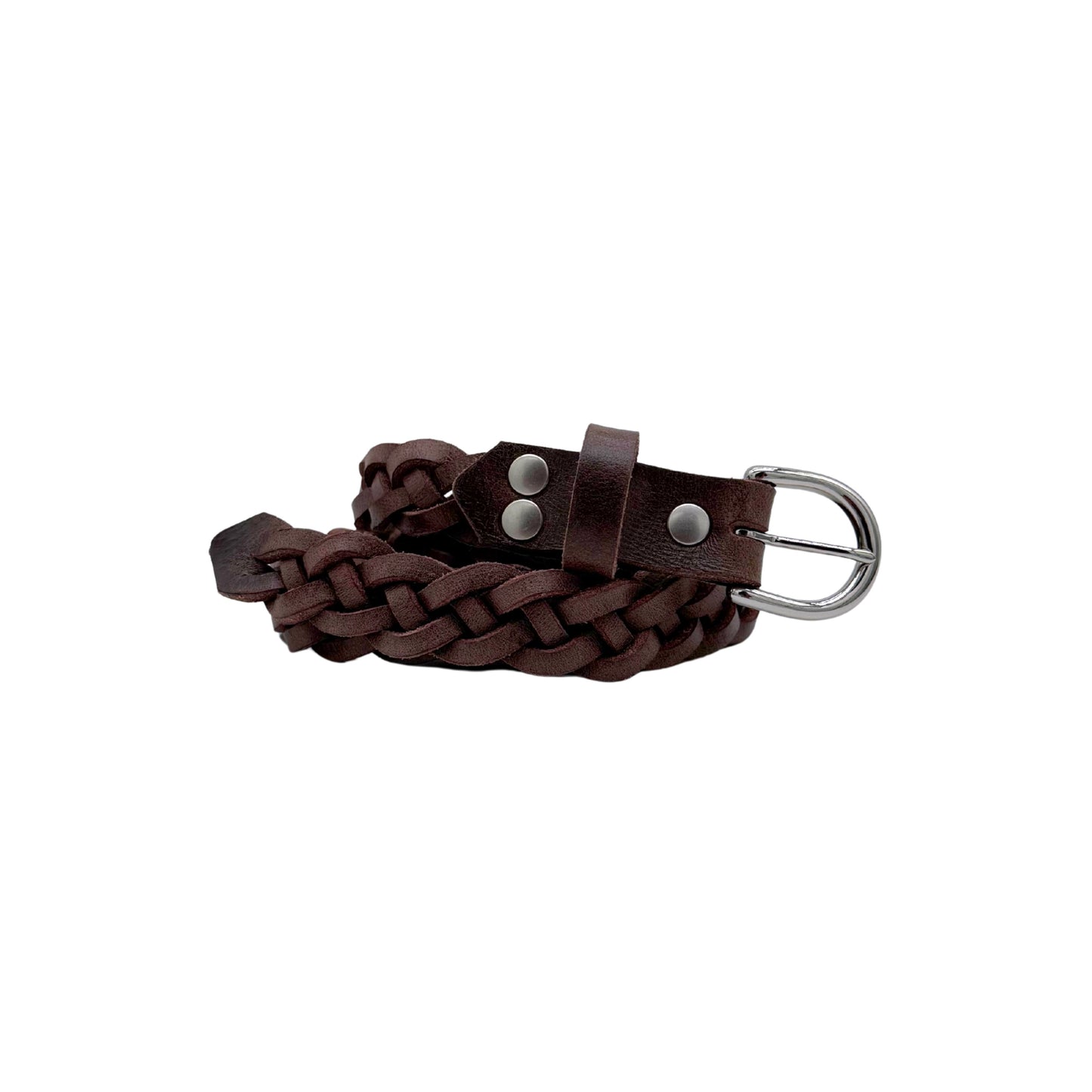 The Braided Dress Belt - English Brown