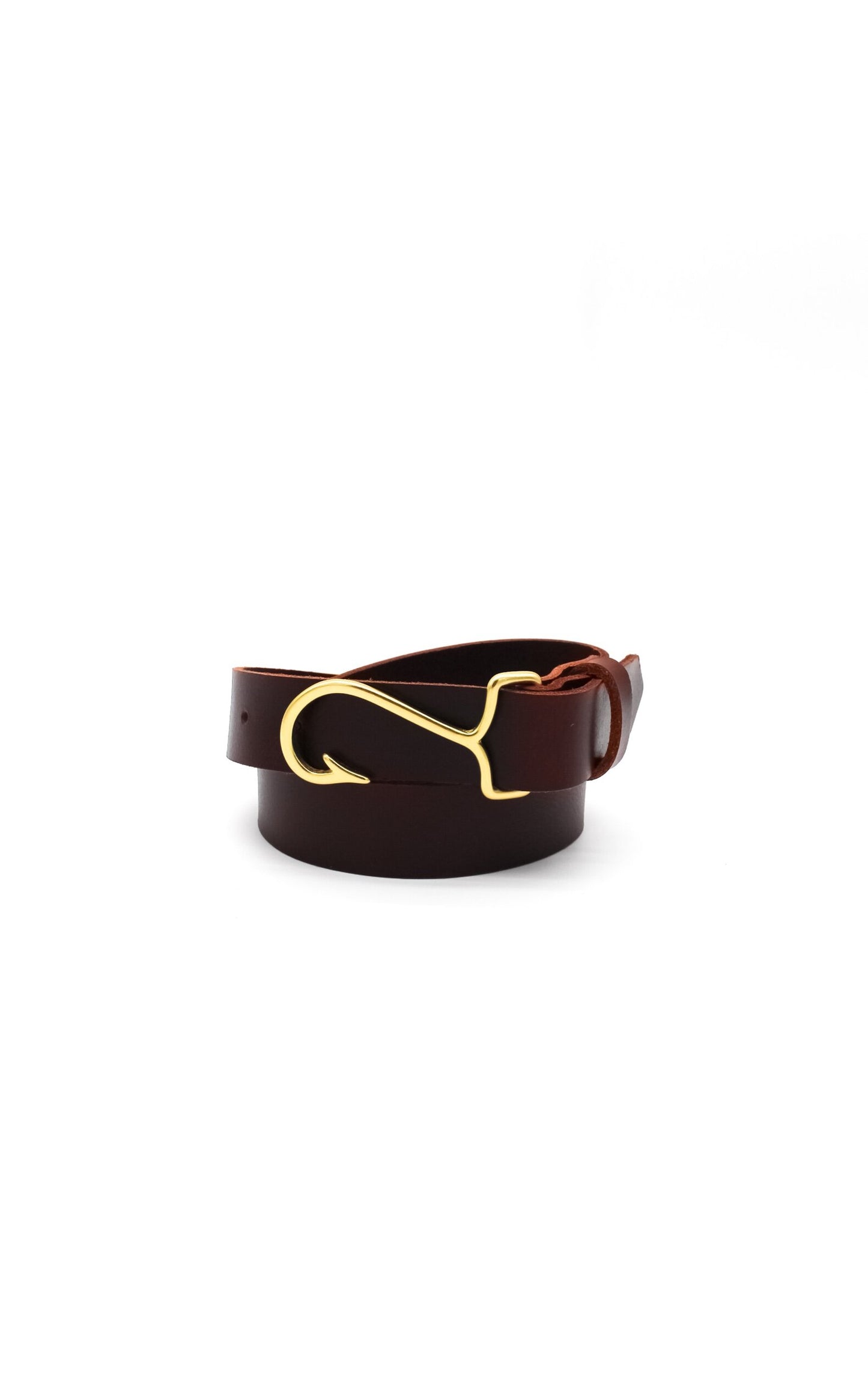 The Fish Hook Belt - Buffalo Mahogany